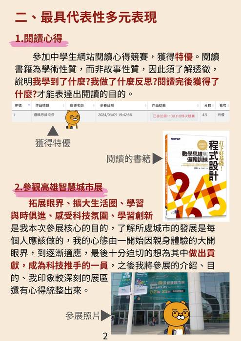 113普大_多元表現綜整心得_國立臺南大學_數位學習科技學系資安組(資訊_教育學群)