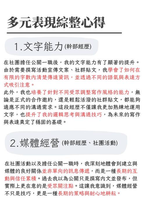 114世新大學新聞系_多元表現綜整心得 114世新大學新聞系_多元表現綜整心得